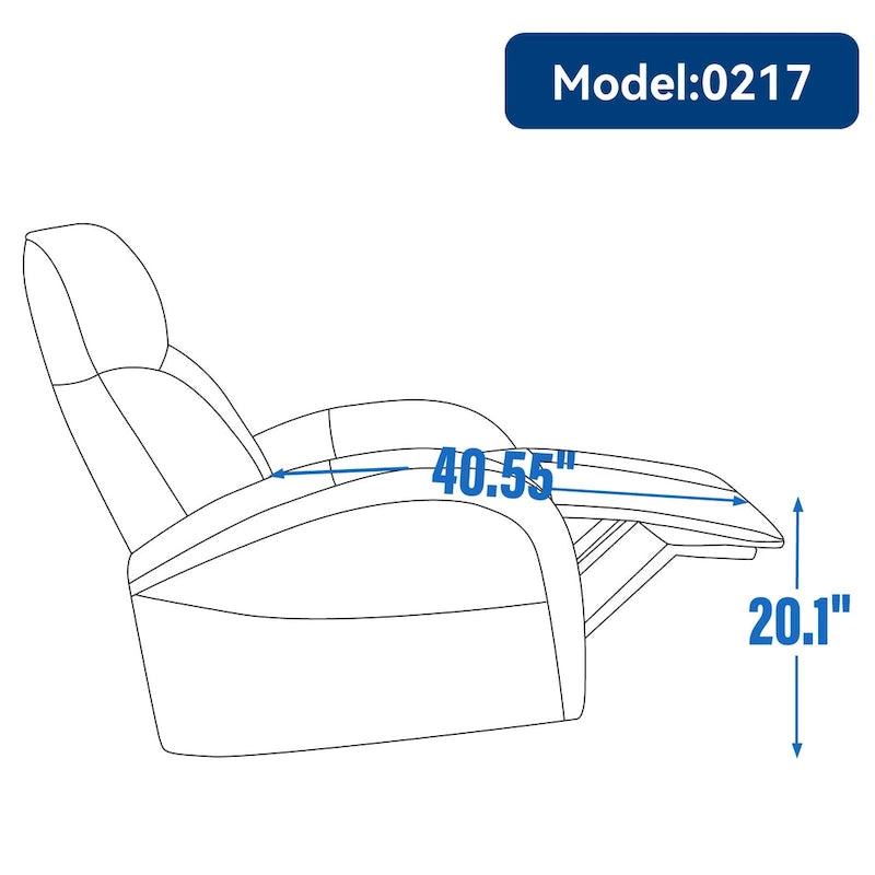 270° Genuine Leather Swivel Rocker Power Recliner with Lumbar Support