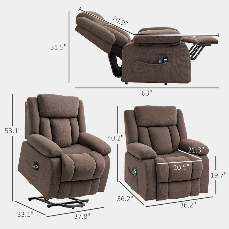 Power Lift Recliner Chair for Elderly with Massage and Heat