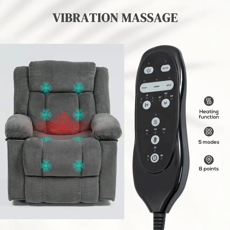 Power Lift Recliner Chair for Elderly with Massage and Heat