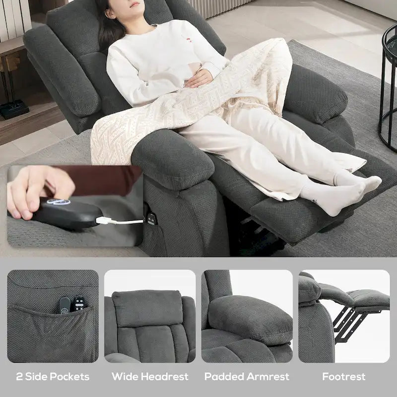 Power Lift Recliner Chair for Elderly with Massage and Heat