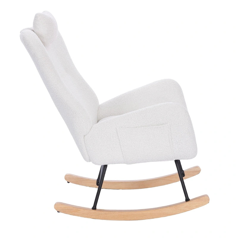 Teddy Upholstered Nursery Rocking Chair for Living Room Bedroom
