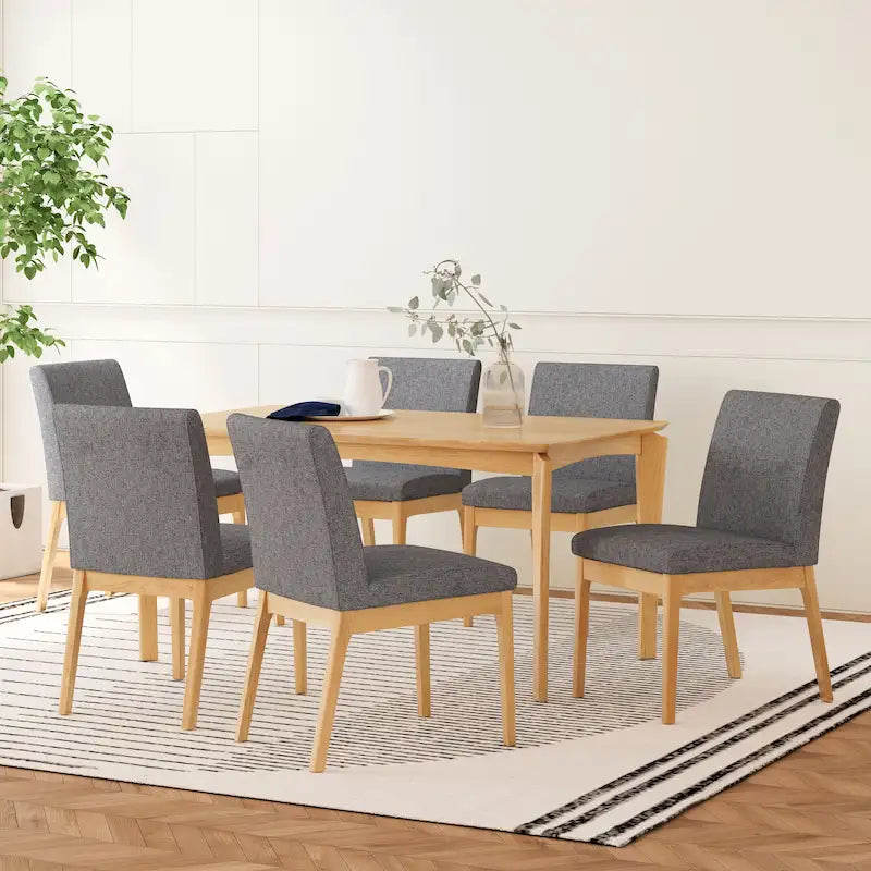 Mid-Century Modern Wood 7-Piece Dining Set