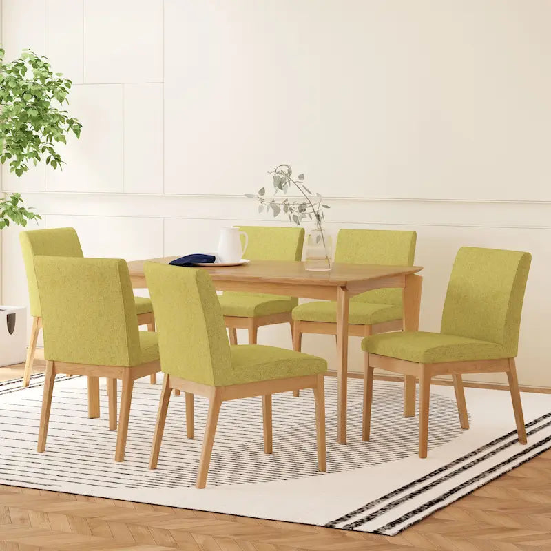 Mid-Century Modern Wood 7-Piece Dining Set