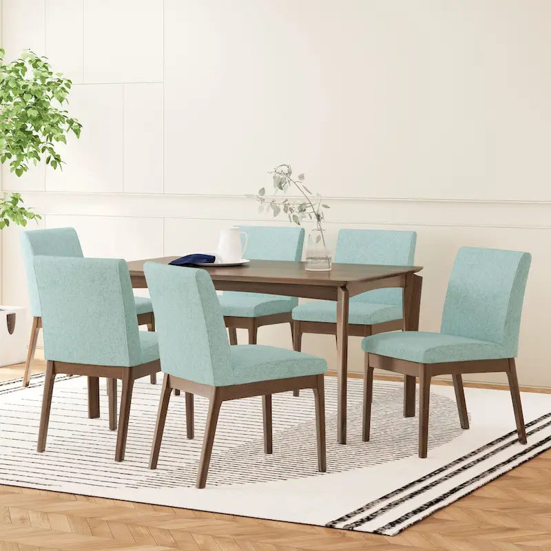 Mid-Century Modern Wood 7-Piece Dining Set