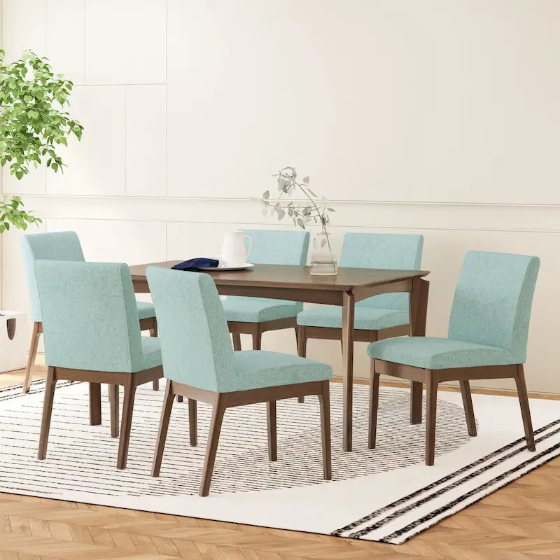 Mid-Century Modern Wood 7-Piece Dining Set