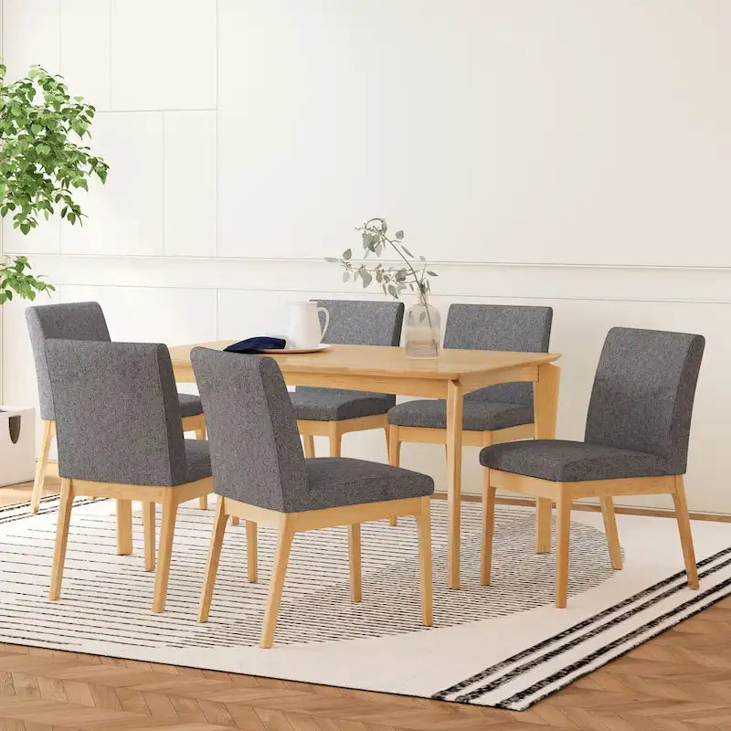 Mid-Century Modern Wood 7-Piece Dining Set
