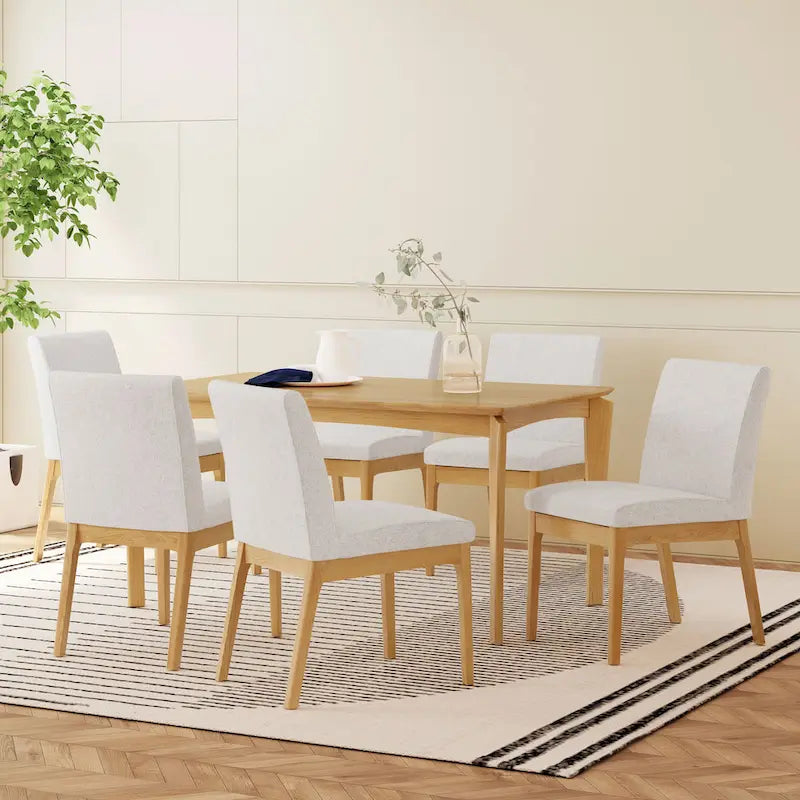 Mid-Century Modern Wood 7-Piece Dining Set