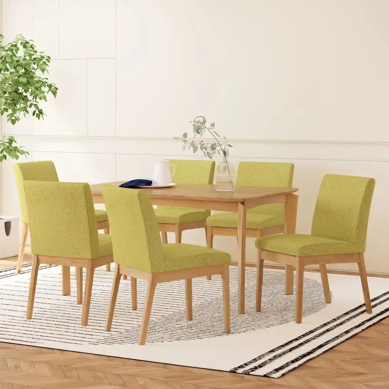 Mid-Century Modern Wood 7-Piece Dining Set