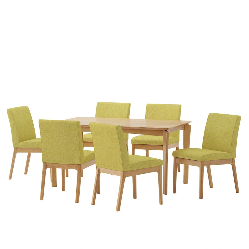 Mid-Century Modern Wood 7-Piece Dining Set