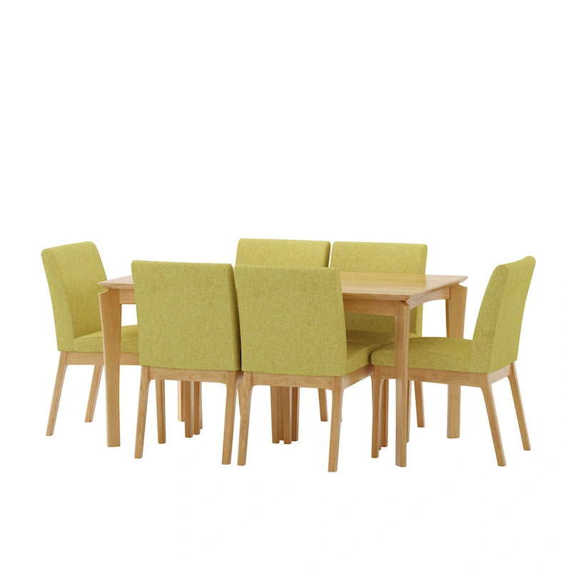 Mid-Century Modern Wood 7-Piece Dining Set