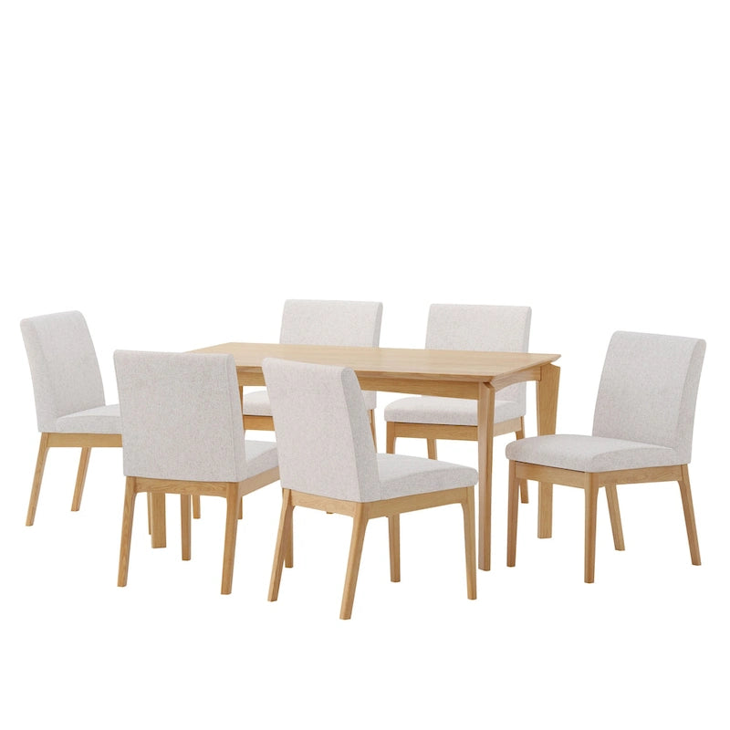 Mid-Century Modern Wood 7-Piece Dining Set
