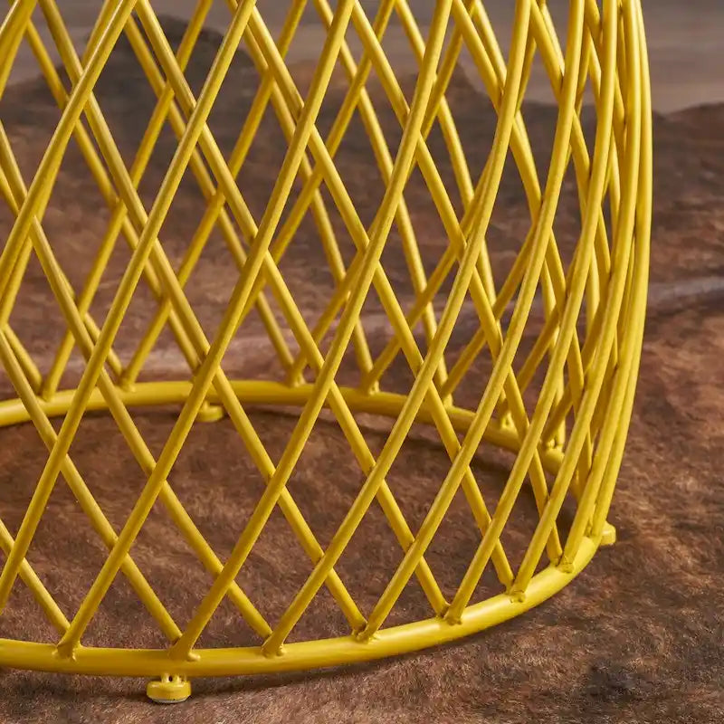 19" Round Lattice Iron Side Table