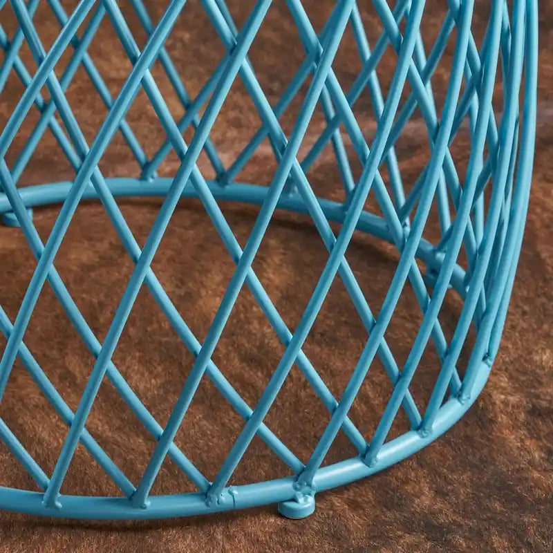 19" Round Lattice Iron Side Table