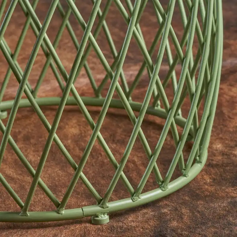 19" Round Lattice Iron Side Table