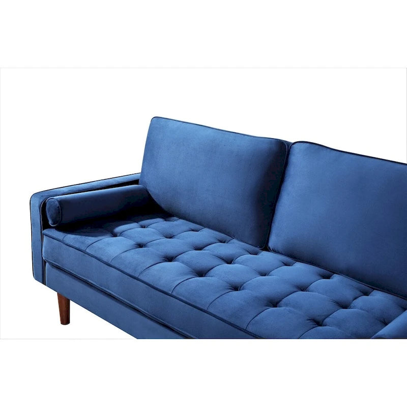 Mid-Century Modern Tufted Velvet Sofa