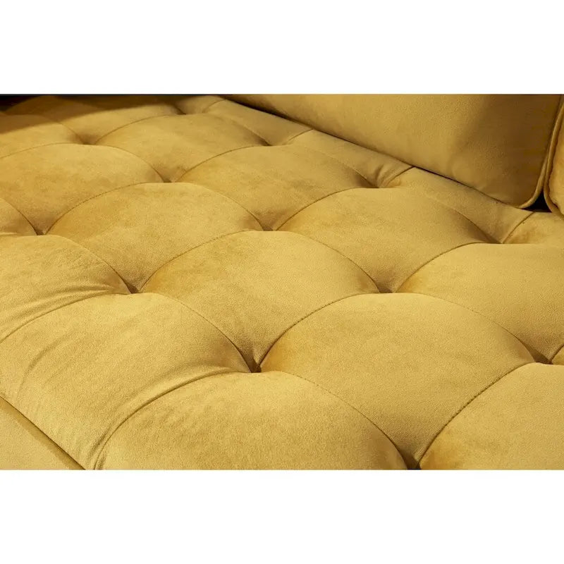 Mid-Century Modern Tufted Velvet Sofa