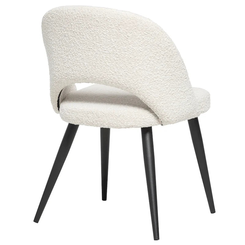 Mid-Century Modern French Boucle Upholstered Dining Chair