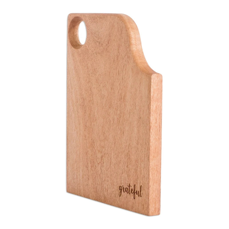 Handmade Wood Cutting Board with Grateful Inscription