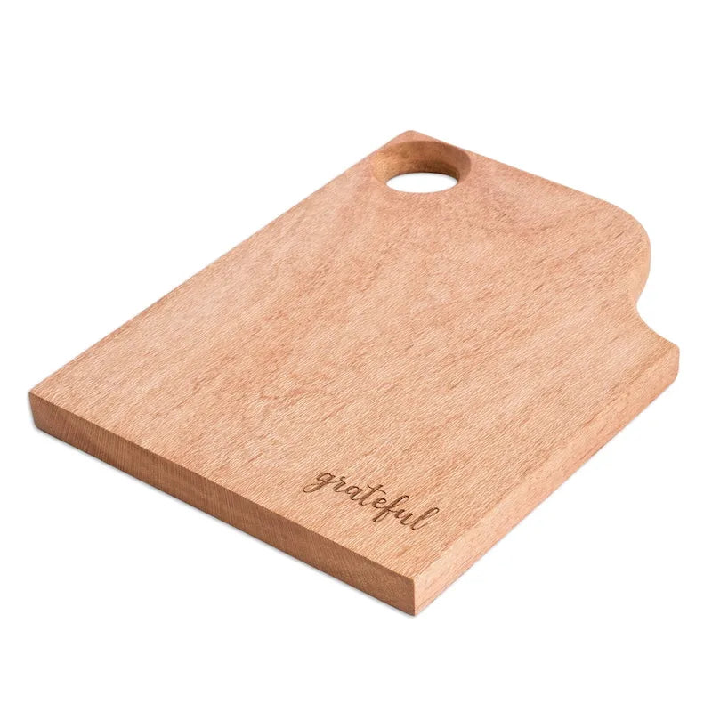Handmade Wood Cutting Board with Grateful Inscription