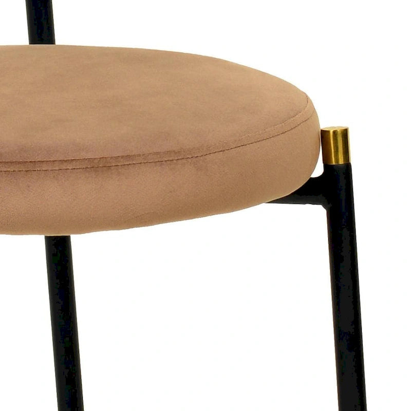 Modern Dining Chair with Upholstered Velvet Seat and Wicker Back