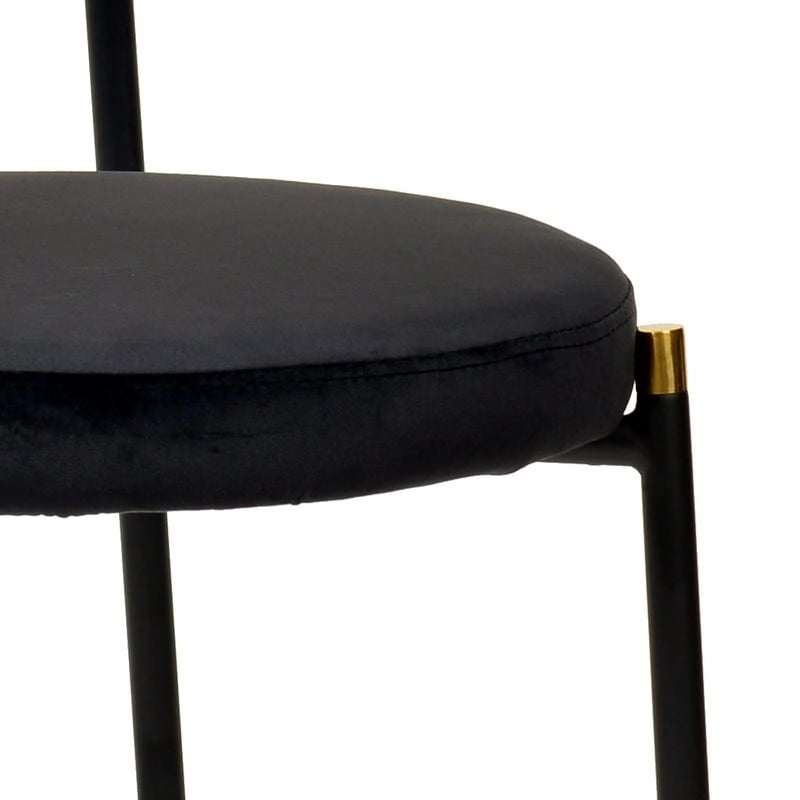 Modern Dining Chair with Upholstered Velvet Seat and Wicker Back