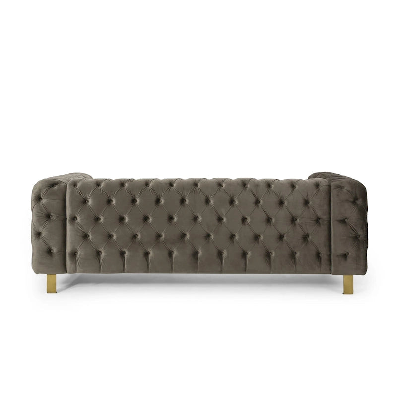 Modern Glam Tufted Velvet 3-Seater Sofa