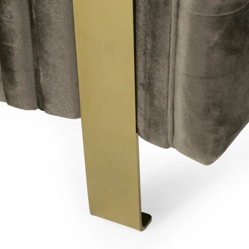 Modern Glam Tufted Velvet 3-Seater Sofa