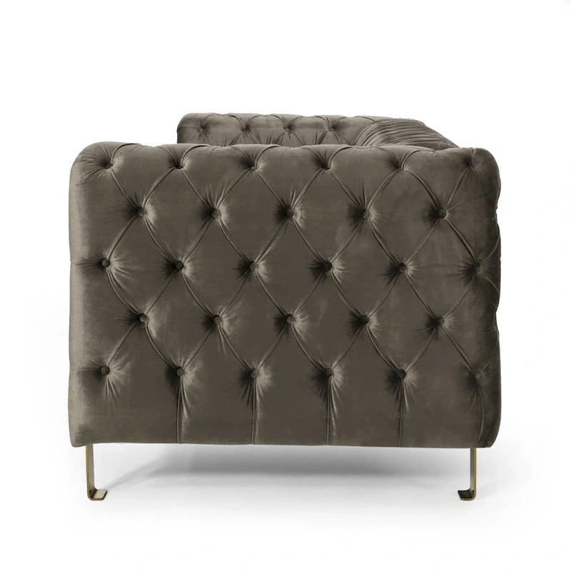 Modern Glam Tufted Velvet 3-Seater Sofa