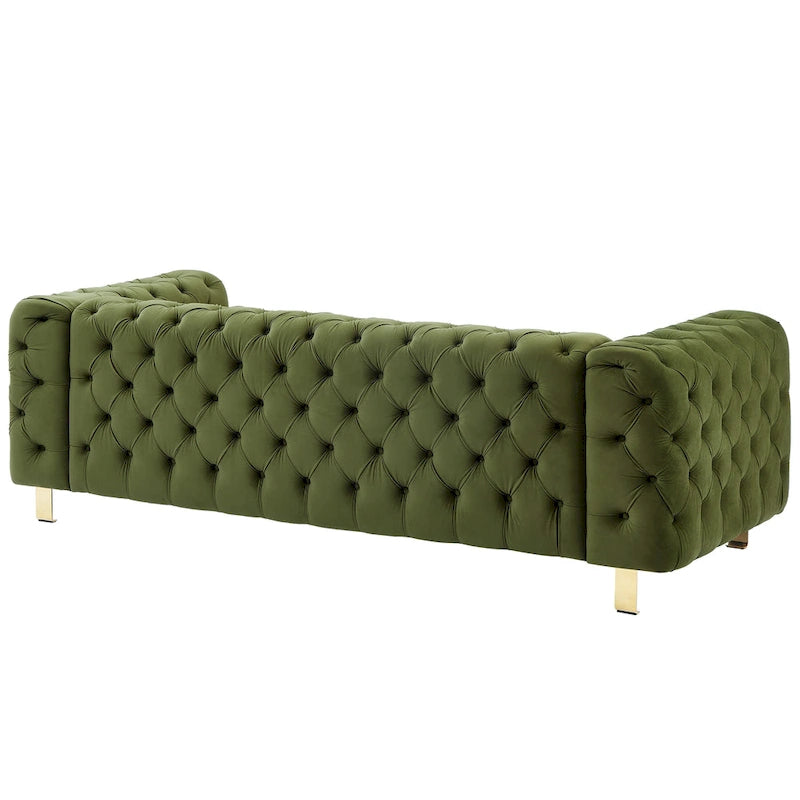 Modern Glam Tufted Velvet 3-Seater Sofa