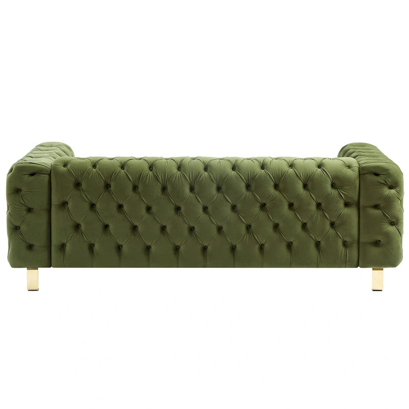 Modern Glam Tufted Velvet 3-Seater Sofa