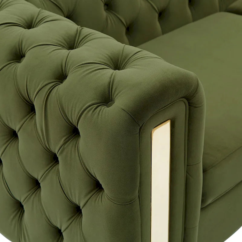 Modern Glam Tufted Velvet 3-Seater Sofa