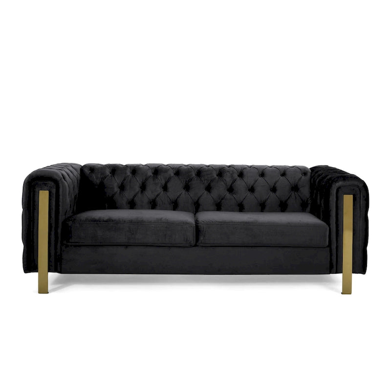 Modern Glam Tufted Velvet 3-Seater Sofa