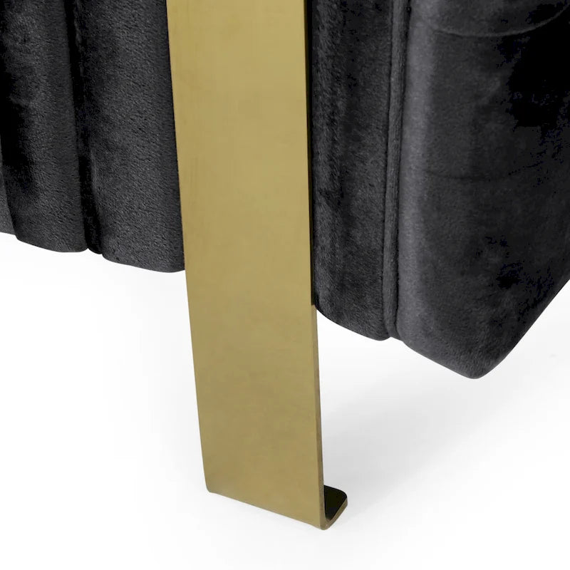 Modern Glam Tufted Velvet 3-Seater Sofa
