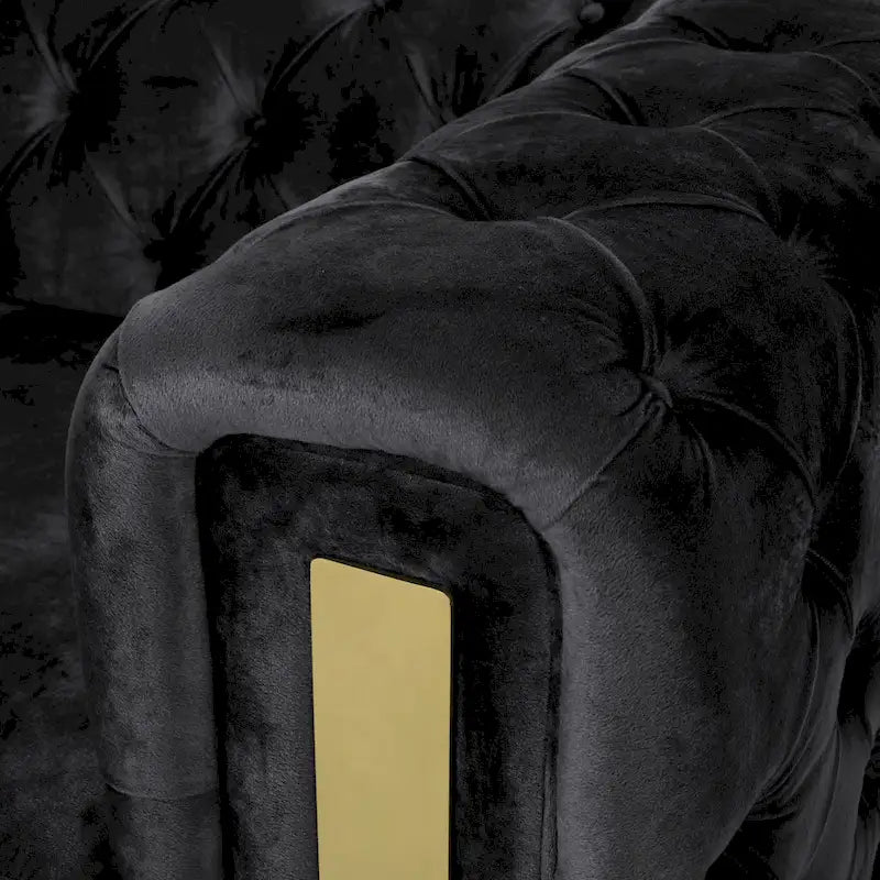 Modern Glam Tufted Velvet 3-Seater Sofa