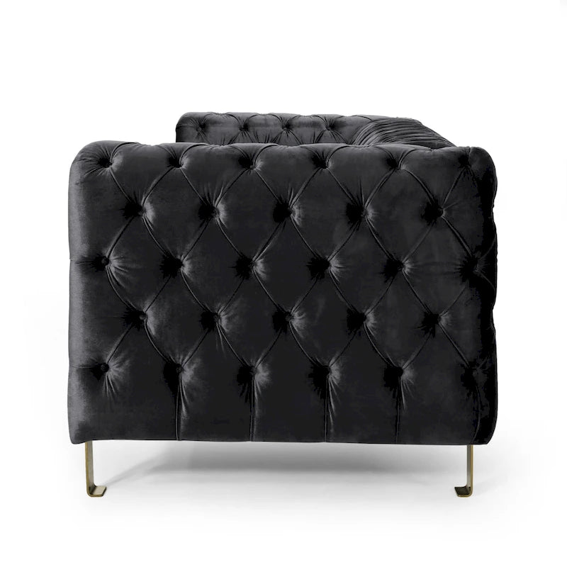 Modern Glam Tufted Velvet 3-Seater Sofa