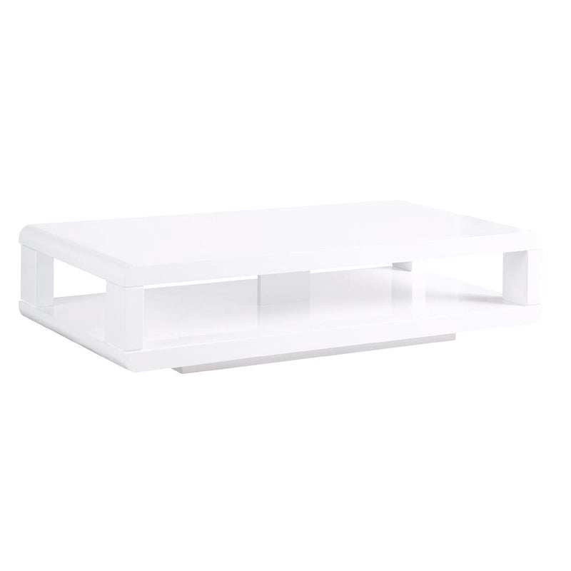 48" Modern Euro White Lacquered High Gloss Coffee Table
