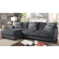 Contemporary Chenille Cushioned L-Shaped Sectional