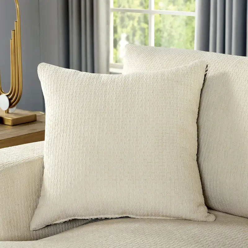 Contemporary Chenille Cushioned L-Shaped Sectional