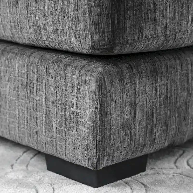 Contemporary Chenille Cushioned L-Shaped Sectional