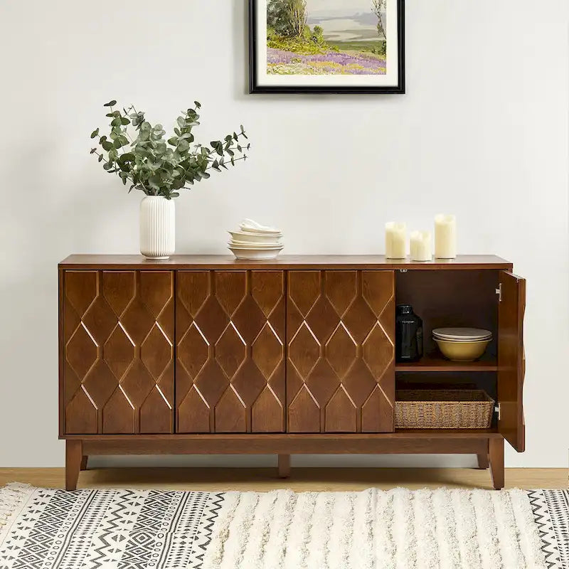 60" Modern Storage Sideboard with Adjustable Shelves