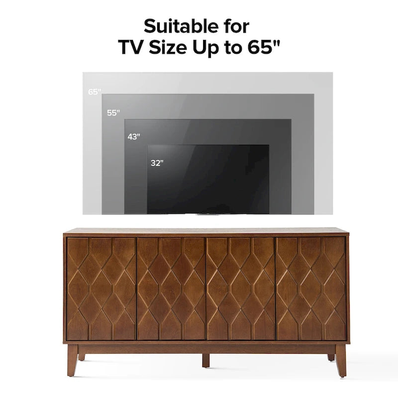 60" Modern Storage Sideboard with Adjustable Shelves