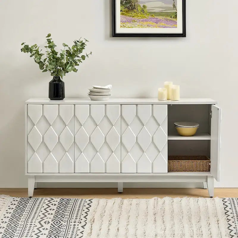 60" Modern Storage Sideboard with Adjustable Shelves