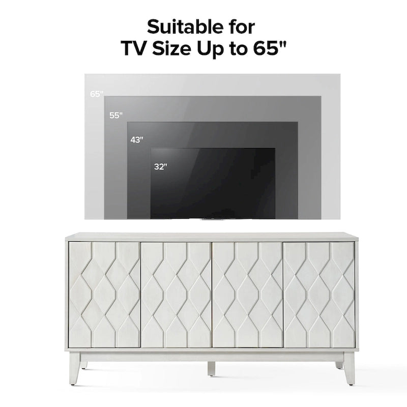 60" Modern Storage Sideboard with Adjustable Shelves
