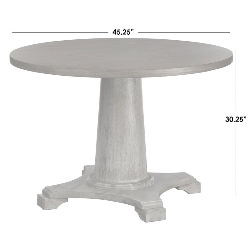 Round Pedestal Dining Table with Vintage Finish