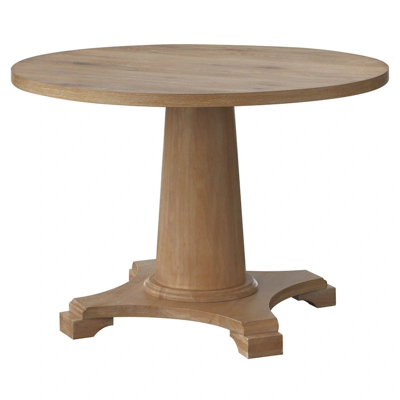 Round Pedestal Dining Table with Vintage Finish