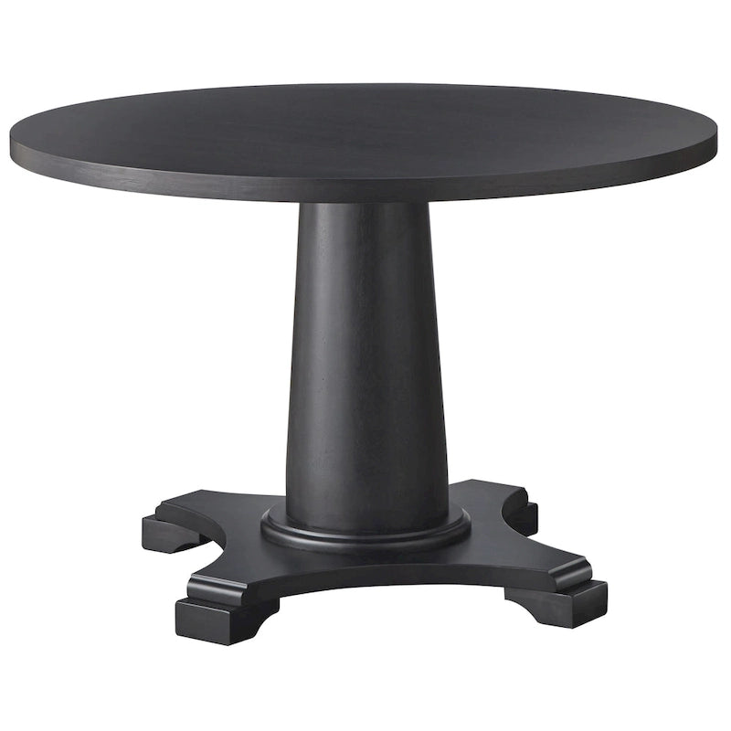 Round Pedestal Dining Table with Vintage Finish