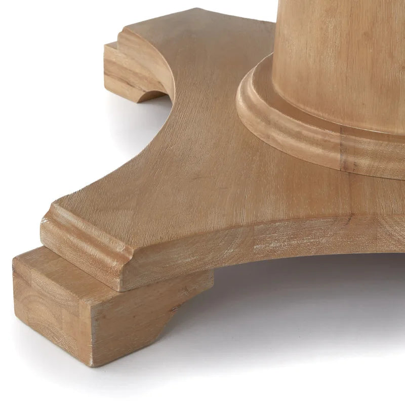 Round Pedestal Dining Table with Vintage Finish