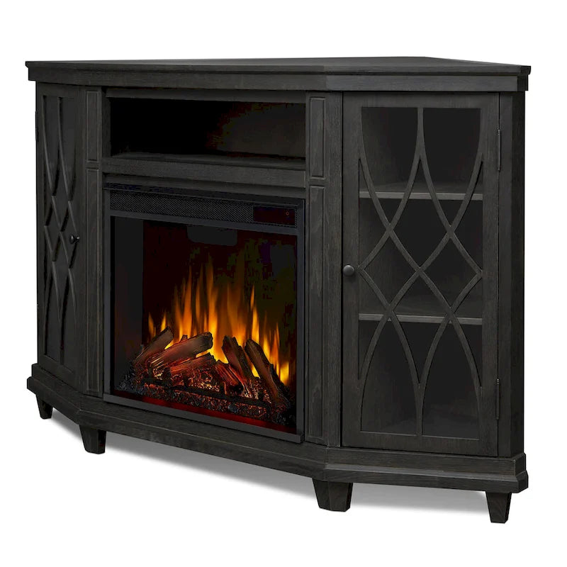 56" TV Stand Electric Fireplace in Gray