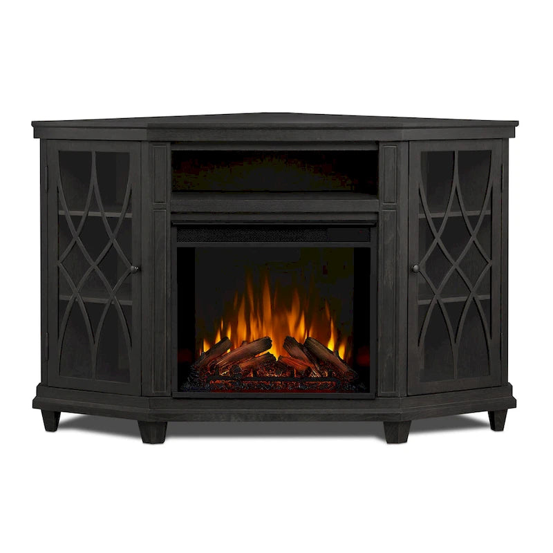 56" TV Stand Electric Fireplace in Gray