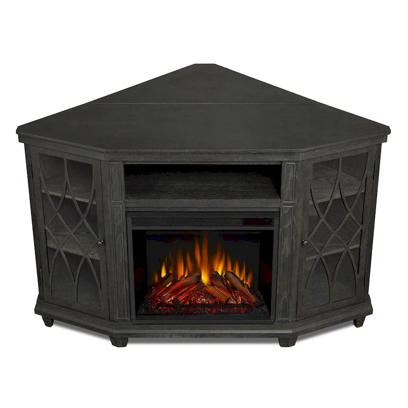 56" TV Stand Electric Fireplace in Gray